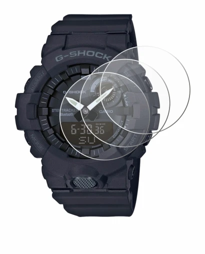Image of the device Casio G-Shock GBA800 with a wide variety of screen protectors.