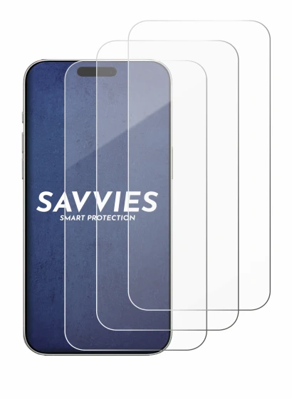 Image of the device Apple iPhone 16 with a wide variety of screen protectors.
