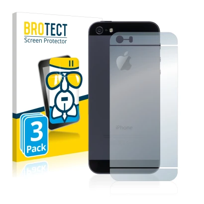 Front side of a product packaging with the brand logo BROTECT. Next to it is the device Apple iPhone SE 2016 Back (entire surf