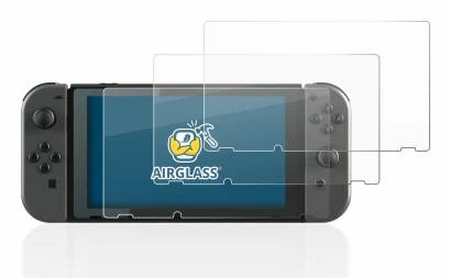 Image of the device Nintendo Switch with a wide variety of screen protectors.