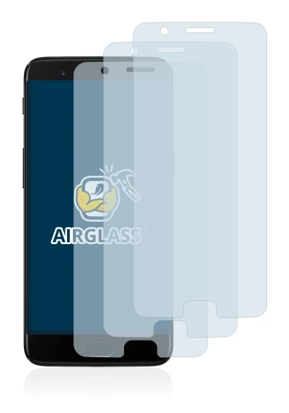 Image of the device OnePlus 5 with a wide variety of screen protectors.