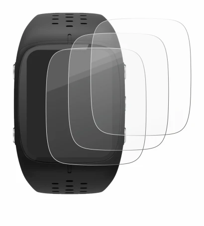 Image of the device Polar M430 with a wide variety of screen protectors.