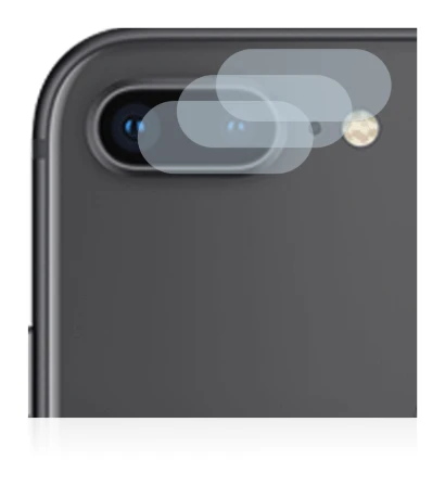 Image of the device Apple iPhone 8 Plus (ONLY Camera Lens) with a wide variety of screen protectors.