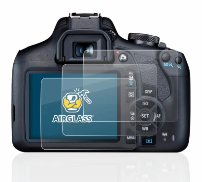 Image of the device Canon EOS 2000D with a wide variety of screen protectors.