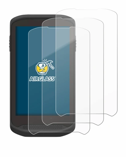 Image of the device Zebra TC25 with a wide variety of screen protectors.