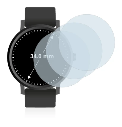 Image of the device Circular Displays (ø: 34 mm) with a wide variety of screen protectors.