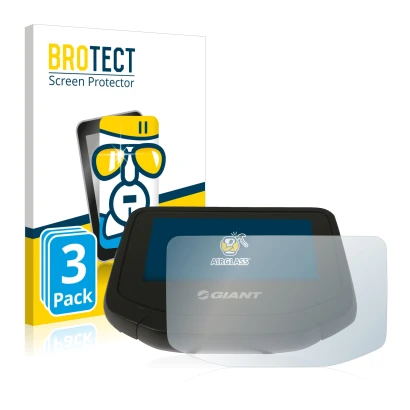 Front side of a product packaging with the brand logo BROTECT. Next to it is the device Giant RideControl Evo shown with the c