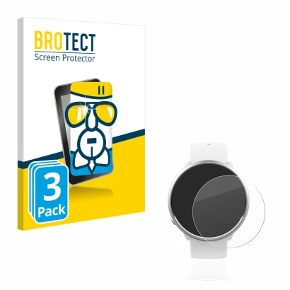 Front side of a product packaging with the brand logo BROTECT. Next to it is the device Polar Ignite shown with the correspond