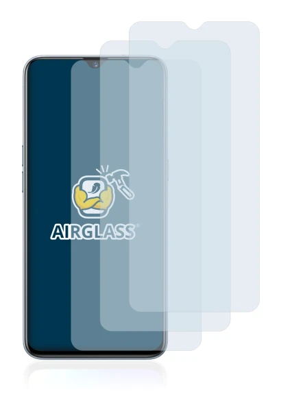 Image of the device realme XT with a wide variety of screen protectors.