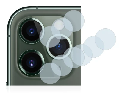 Image of the device Apple iPhone 11 Pro Max (ONLY Camera Lens) with a wide variety of screen protectors.