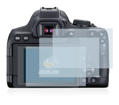 Image of the device Canon EOS 850D with a wide variety of screen protectors.