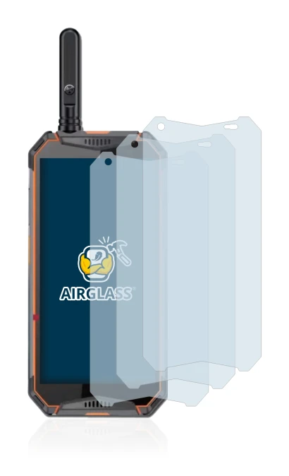 Image of the device Ulefone Armor 3w with a wide variety of screen protectors.