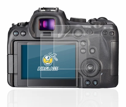 Image of the device Canon EOS R6 with a wide variety of screen protectors.