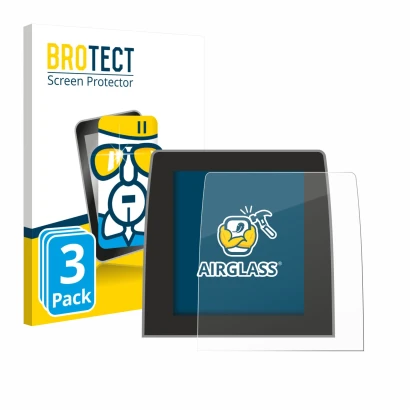 Front side of a product packaging with the brand logo BROTECT. Next to it is the device Renault Captur 2 2020 Easy Link 9.3" s