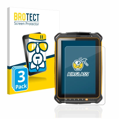 Front side of a product packaging with the brand logo BROTECT. Next to it is the device i.safe MOBILE IS930.2 shown with the c