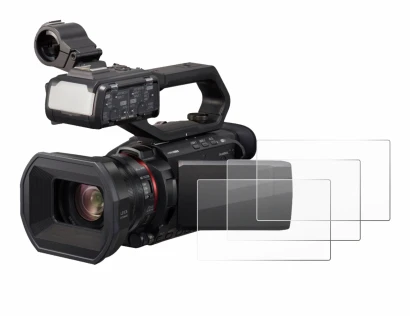 Image of the device Panasonic HC-X2000 with a wide variety of screen protectors.