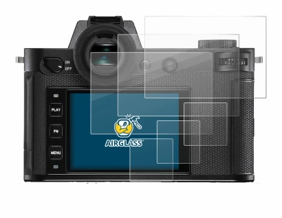 Image of the device Leica SL2-S with a wide variety of screen protectors.