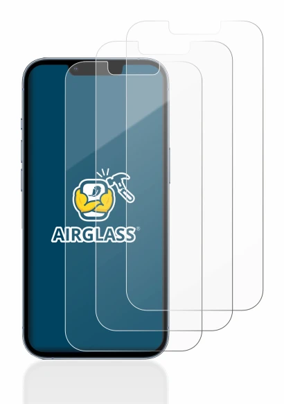 Image of the device Apple iPhone 13 Pro with a wide variety of screen protectors.