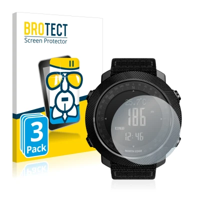 Front side of a product packaging with the brand logo BROTECT. Next to it is the device North Edge Apache shown with the corre