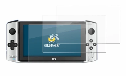 Image of the device GPD Win 3 with a wide variety of screen protectors.