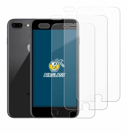 Image of the device Apple iPhone 8 Plus (Front+Camera) with a wide variety of screen protectors.