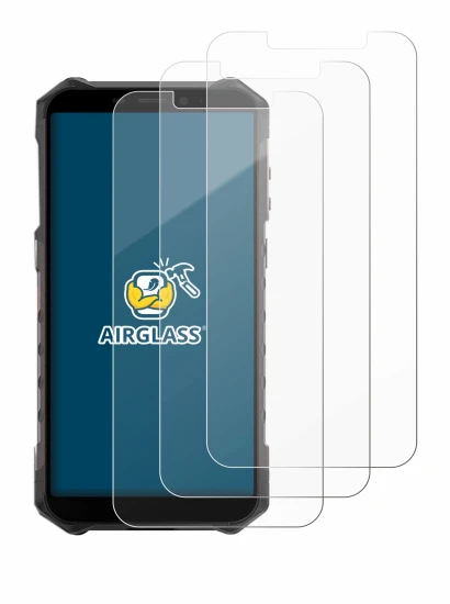 Image of the device Ulefone Armor X9 Pro with a wide variety of screen protectors.