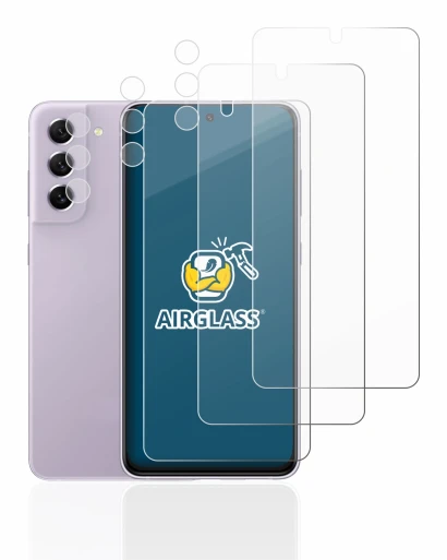 Image of the device Samsung Galaxy S21 FE 5G (Front+Camera) with a wide variety of screen protectors.