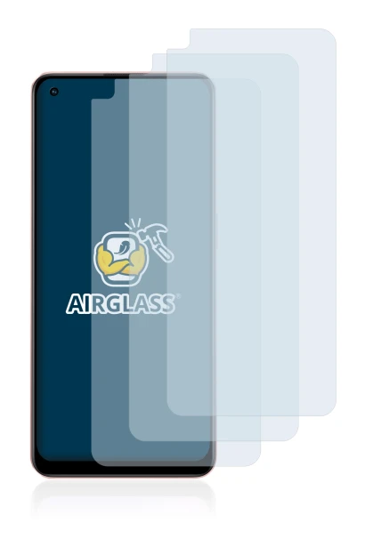 Image of the device Oppo A96 with a wide variety of screen protectors.