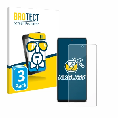 Front side of a product packaging with the brand logo BROTECT. Next to it is the device Samsung Galaxy A53 5G shown with the c