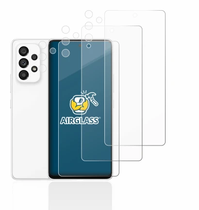 Image of the device Samsung Galaxy A53 5G (Front+Camera) with a wide variety of screen protectors.