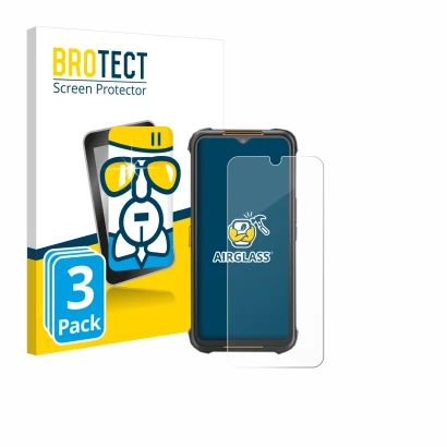 Front side of a product packaging with the brand logo BROTECT. Next to it is the device AGM H5 shown with the corresponding sc