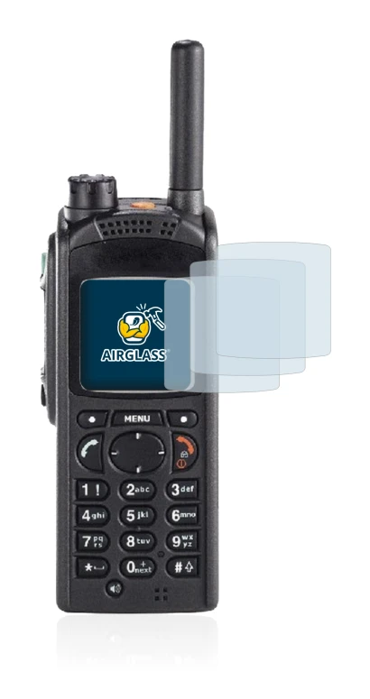 Image of the device Motorola MTP850 with a wide variety of screen protectors.