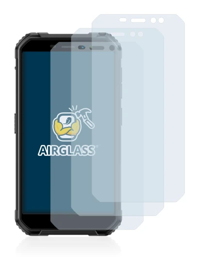 Image of the device Ulefone Armor X6 Pro with a wide variety of screen protectors.