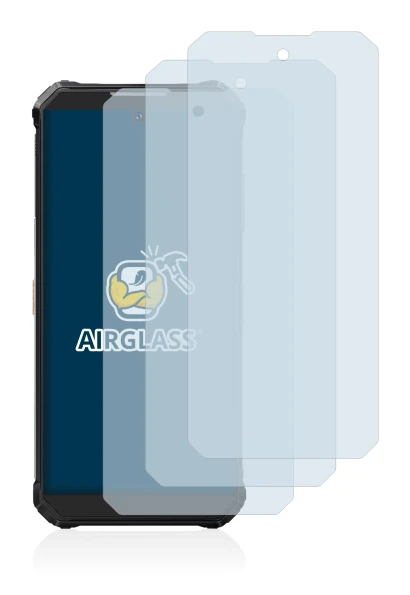 Image of the device Oukitel WP19 with a wide variety of screen protectors.