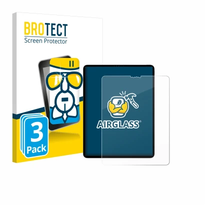 Front side of a product packaging with the brand logo BROTECT. Next to it is the device Apple iPad Pro 12.9" 2022 (6th. Gen.) 