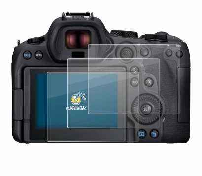 Image of the device Canon EOS R6 Mark II with a wide variety of screen protectors.