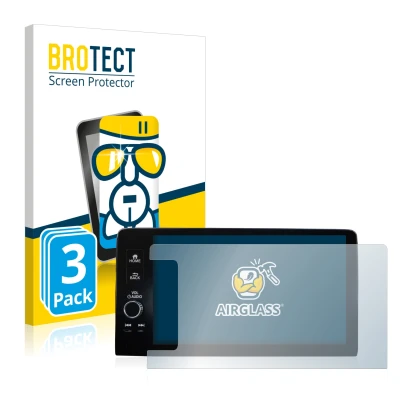 Front side of a product packaging with the brand logo BROTECT. Next to it is the device Honda HR-V 2022 Navigationssystem righ