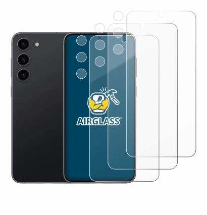 Image of the device Samsung Galaxy S23 (Front+Camera) with a wide variety of screen protectors.