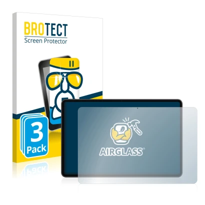 Front side of a product packaging with the brand logo BROTECT. Next to it is the device Huawei MateBook E 2022 shown with the