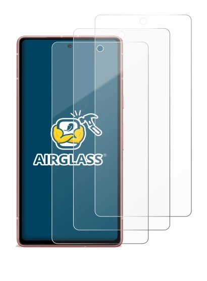 Image of the device Google Pixel 7a with a wide variety of screen protectors.