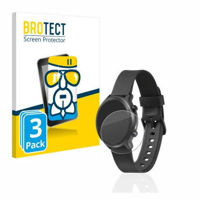 Front side of a product packaging with the brand logo BROTECT. Next to it is the device Doro Watch shown with the correspondin