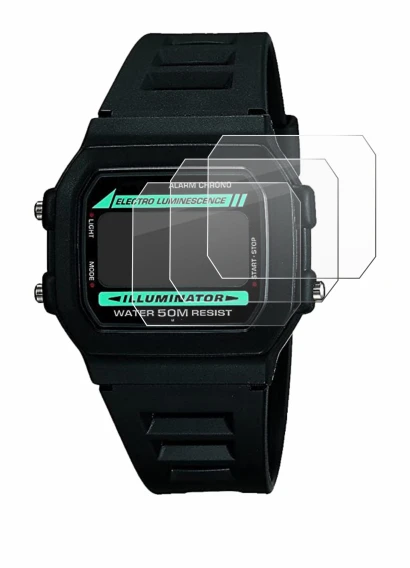 Image of the device Casio W-86-1VQES with a wide variety of screen protectors.