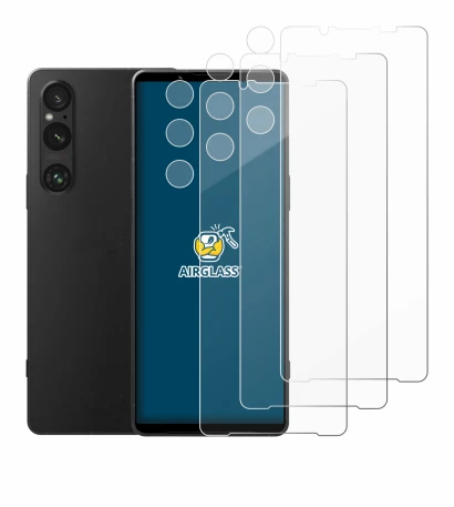 Image of the device Sony Xperia 1 V (Front+Camera) with a wide variety of screen protectors.