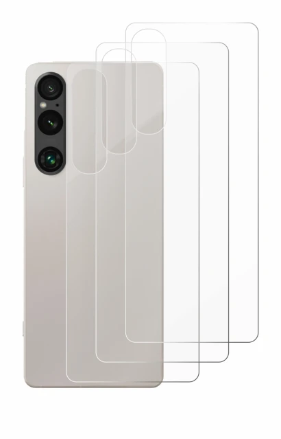 Image of the device Sony Xperia 1 V (Back) with a wide variety of screen protectors.