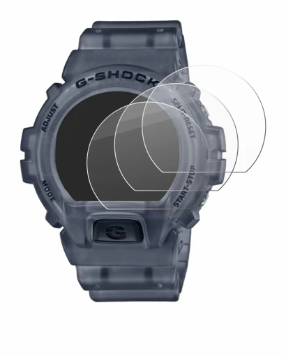 Image of the device Casio G-Shock DW-6900 with a wide variety of screen protectors.