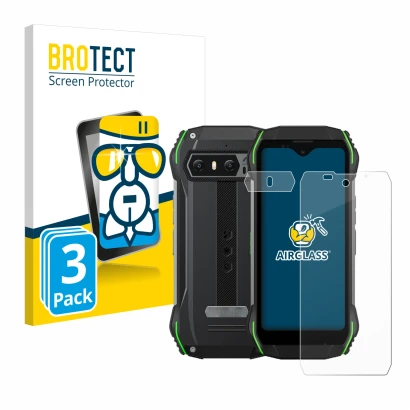 Front side of a product packaging with the brand logo BROTECT. Next to it is the device Blackview N6000 (Front+Camera) shown w