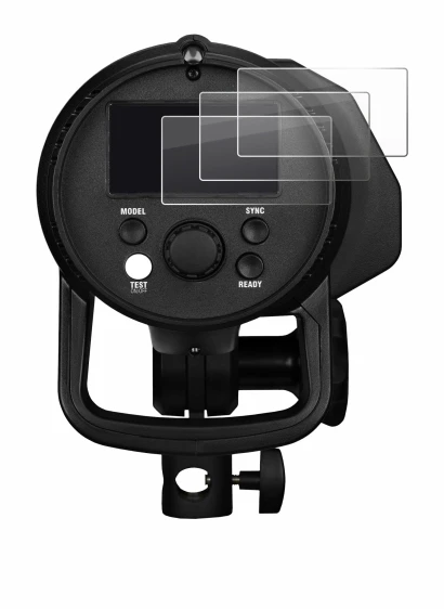 Image of the device Profoto B1X with a wide variety of screen protectors.