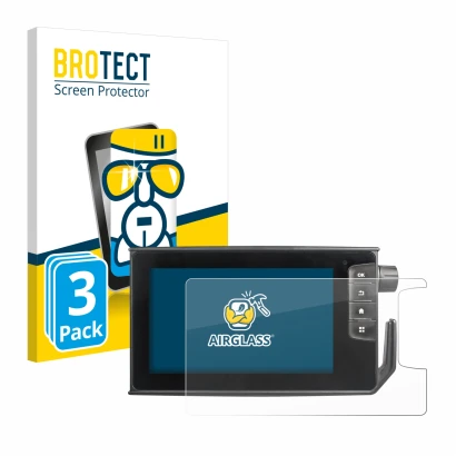 Front side of a product packaging with the brand logo BROTECT. Next to it is the device Valtra SmartTouch Terminal shown with