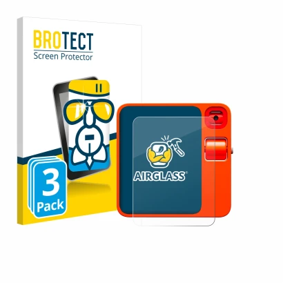 Front side of a product packaging with the brand logo BROTECT. Next to it is the device rabbit r1 shown with the corresponding