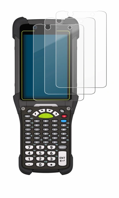 Image of the device Zebra MC9400 with a wide variety of screen protectors.